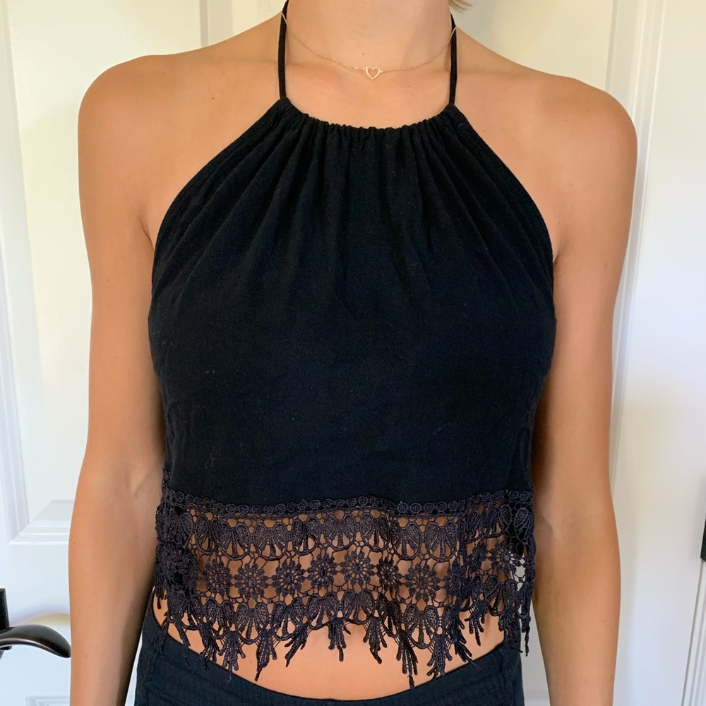 fun black halter top!
